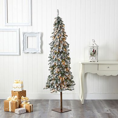 nearly natural 6-ft. Flocked Alpine Christmas Artificial Tree