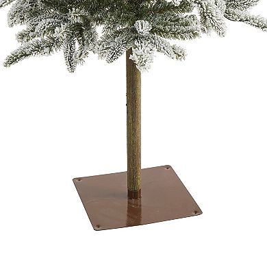 nearly natural 6.5-ft. Flocked Washington Alpine Christmas Artificial Tree