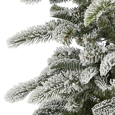 nearly natural 6.5-ft. Flocked Washington Alpine Christmas Artificial Tree