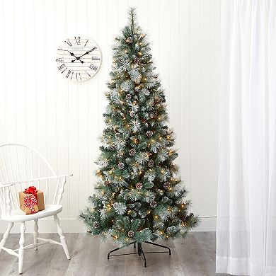 nearly natural 7-ft. Frosted Tip British Columbia Mountain Pine Artificial Christmas Tree