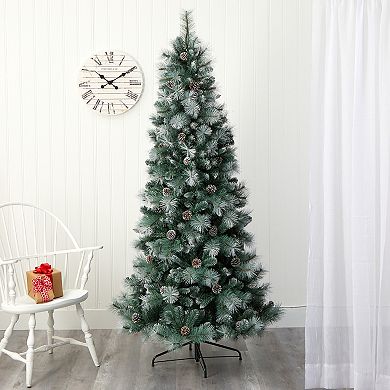 nearly natural 7-ft. Frosted Tip British Columbia Mountain Pine Artificial Christmas Tree