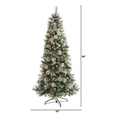 nearly natural 7-ft. Frosted Tip British Columbia Mountain Pine Artificial Christmas Tree