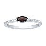 Made For You Sterling Silver Marquise Lab-Created Smoky Quartz & 1/10 Carat T.W. Lab-Grown Diamond Ring