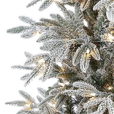 nearly natural 7.5-ft. Flocked Manchester Spruce Artificial Christmas Tree