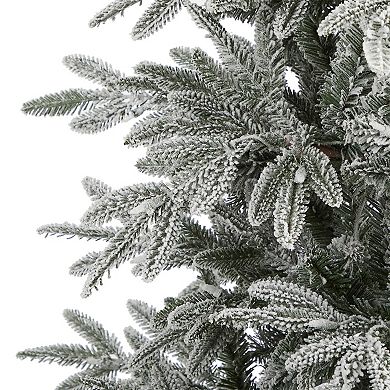 nearly natural 7.5-ft. Flocked Manchester Spruce Artificial Christmas Tree