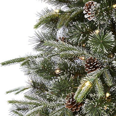 nearly natural 7.5-ft. Snowed Tipped Clermont Mixed Pine Artificial Christmas Tree