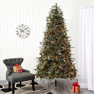 nearly natural 7.5-ft. Snowed Tipped Clermont Mixed Pine Artificial Christmas Tree