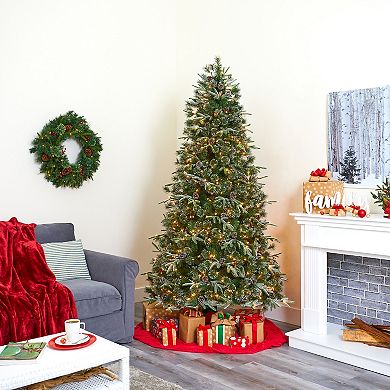nearly natural 7.5-ft. Snowed Tipped Clermont Mixed Pine Artificial Christmas Tree