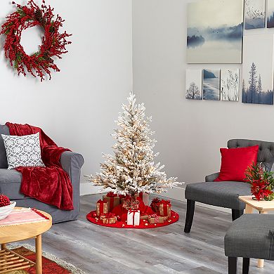 nearly natural 4-ft. Flocked Fraser Fir Artificial Christmas Tree