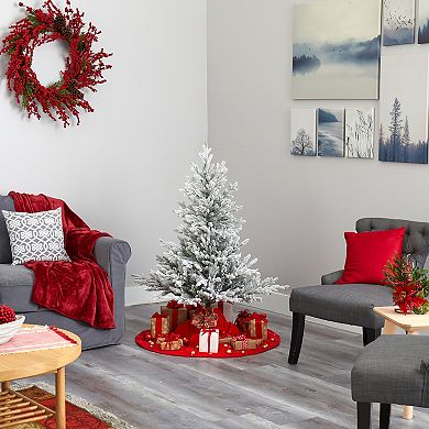 nearly natural 4-ft. Flocked Fraser Fir Artificial Christmas Tree