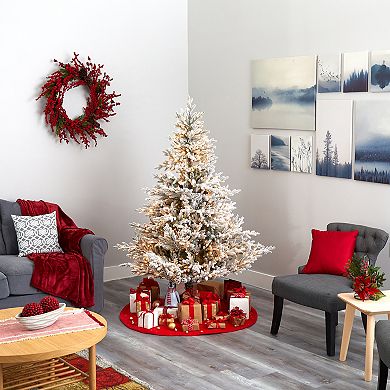 nearly natural 6-ft. Flocked Fraser Fir Artificial Christmas Tree