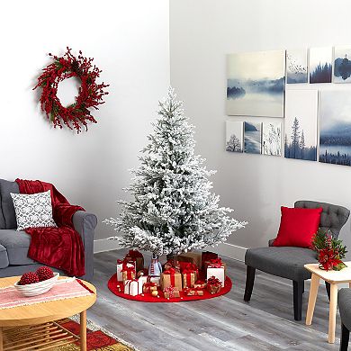 nearly natural 6-ft. Flocked Fraser Fir Artificial Christmas Tree
