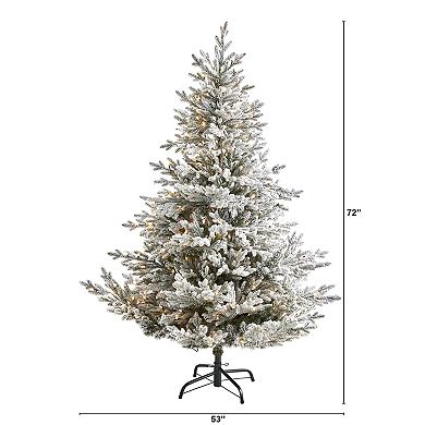 nearly natural 6-ft. Flocked Fraser Fir Artificial Christmas Tree