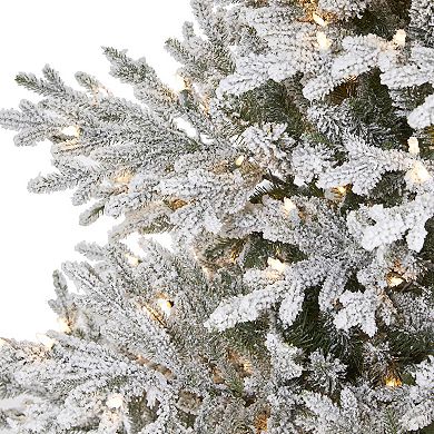 nearly natural 8-ft. Flocked Fraser Fir Artificial Christmas Tree