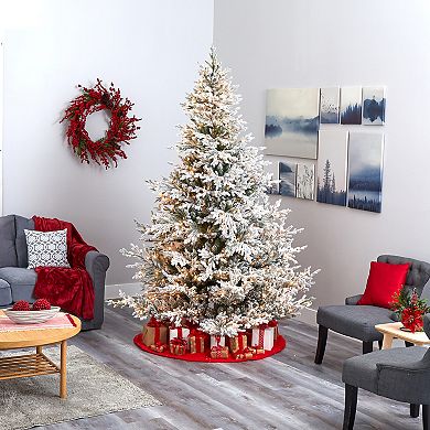 nearly natural 8-ft. Flocked Fraser Fir Artificial Christmas Tree