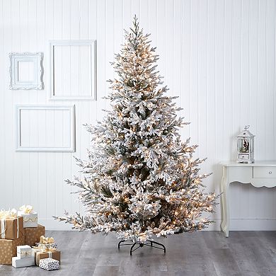 nearly natural 8-ft. Flocked Fraser Fir Artificial Christmas Tree
