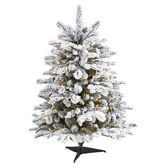 nearly natural 3-ft. Flocked North Carolina Fir Artificial Christmas Tree