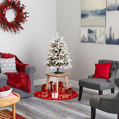 nearly natural 3-ft. Flocked North Carolina Fir Artificial Christmas Tree