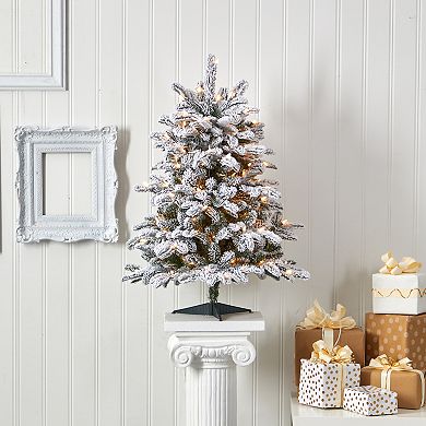 nearly natural 3-ft. Flocked North Carolina Fir Artificial Christmas Tree