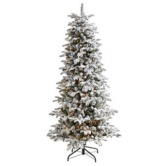 nearly natural 7-ft. Flocked North Carolina Fir Artificial Christmas Tree