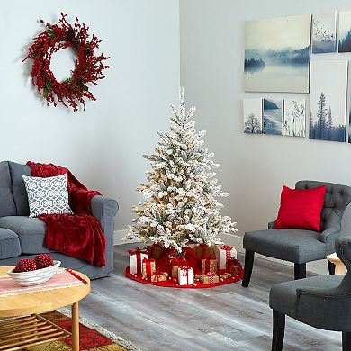 nearly natural 5-ft. Flocked West Virginia Spruce Artificial Christmas Tree
