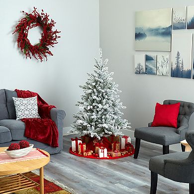 nearly natural 5-ft. Flocked West Virginia Spruce Artificial Christmas Tree