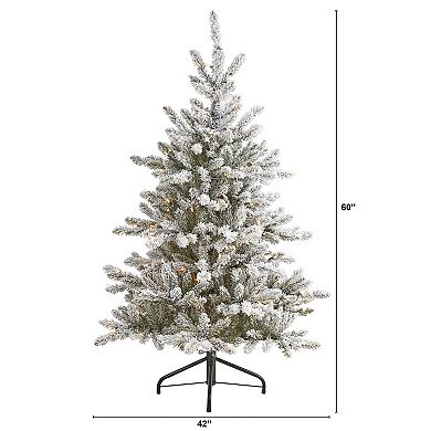 nearly natural 5-ft. Flocked West Virginia Spruce Artificial Christmas Tree