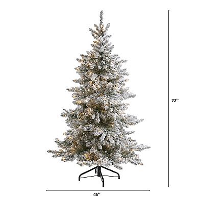 nearly natural 6-ft. Flocked West Virginia Spruce Artificial Christmas Tree