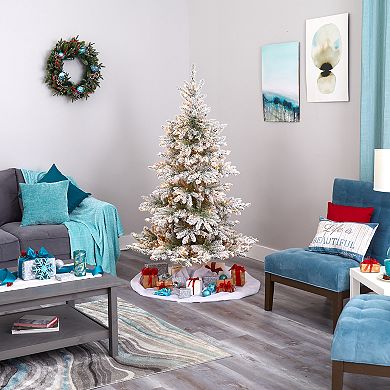 nearly natural 7-ft. Flocked West Virginia Spruce Artificial Christmas Tree