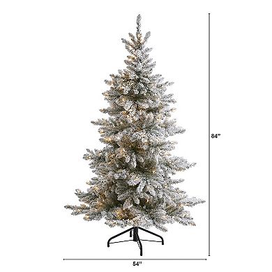 nearly natural 7-ft. Flocked West Virginia Spruce Artificial Christmas Tree