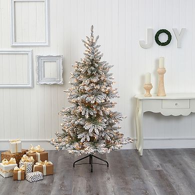 nearly natural 7-ft. Flocked West Virginia Spruce Artificial Christmas Tree