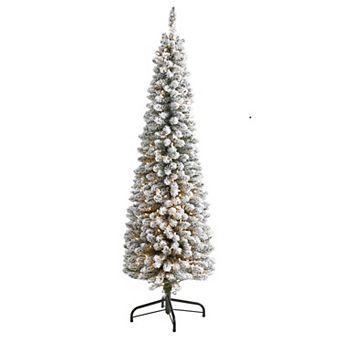 nearly natural 6-ft. Flocked Pencil Artificial Christmas Tree
