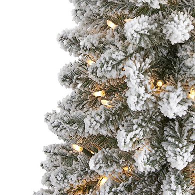 nearly natural 6-ft. Flocked Pencil Artificial Christmas Tree