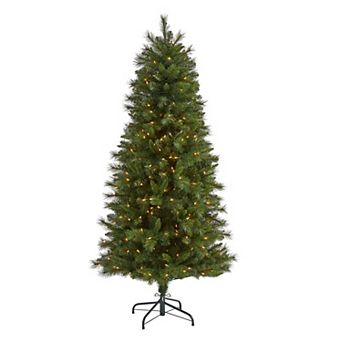 nearly natural 6-ft. Pre-Lit Slim West Virginia Mountain Pine Artificial Christmas Tree