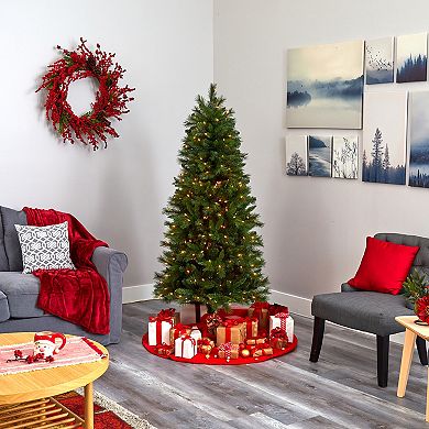 nearly natural 6-ft. Pre-Lit Slim West Virginia Mountain Pine Artificial Christmas Tree