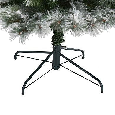 nearly natural 8-ft. Flocked Oregon Pine Artificial Christmas Tree