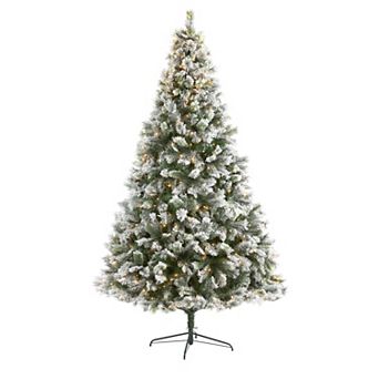 nearly natural 9-ft. Flocked Oregon Pine Artificial Christmas Tree