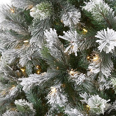nearly natural 9-ft. Flocked Oregon Pine Artificial Christmas Tree