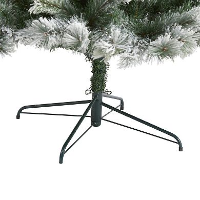 nearly natural 9-ft. Flocked Oregon Pine Artificial Christmas Tree