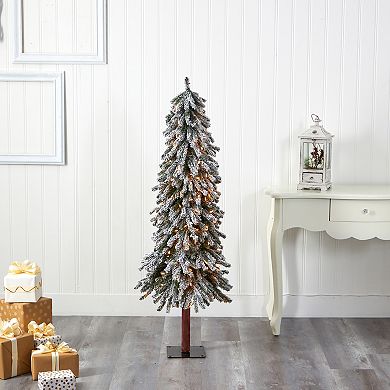 nearly natural 5-ft. Flocked Grand Alpine Artificial Christmas Tree