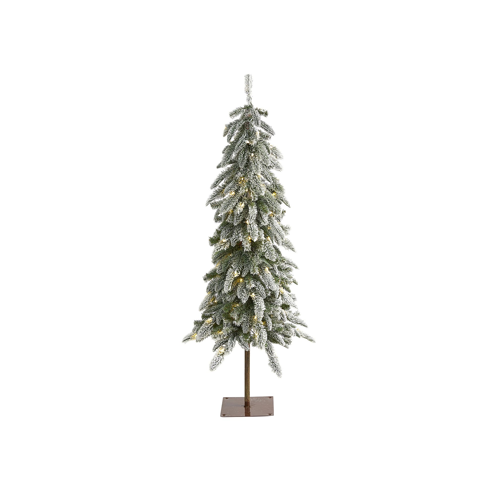 nearly natural 4.5-ft. Flocked Washington Alpine Christmas Artificial Tree,