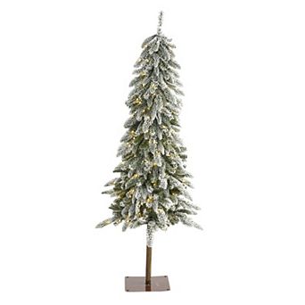 nearly natural 5.5-ft. Flocked Washington Alpine Christmas Artificial Tree
