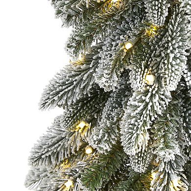 nearly natural 5.5-ft. Flocked Washington Alpine Christmas Artificial Tree