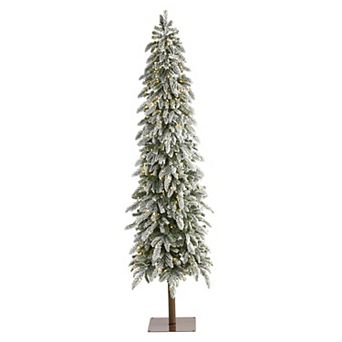 nearly natural 7.5-ft. Flocked Washington Alpine Christmas Artificial Tree