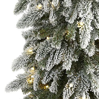 nearly natural 7.5-ft. Flocked Washington Alpine Christmas Artificial Tree
