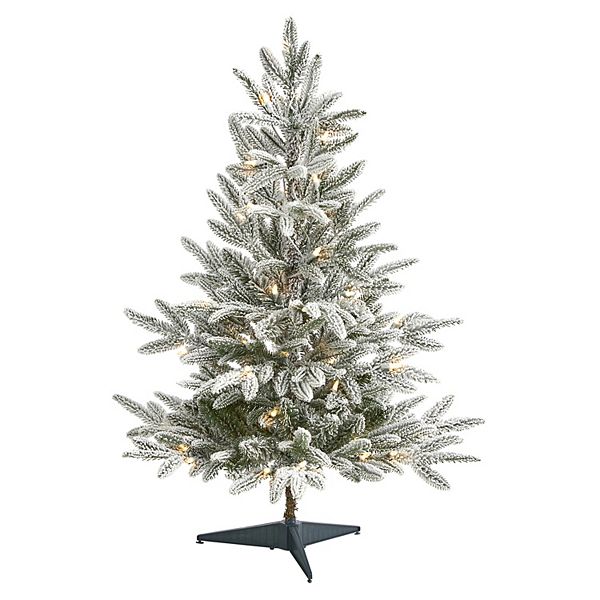 nearly natural 3-ft. Flocked Manchester Spruce Artificial Christmas Tree