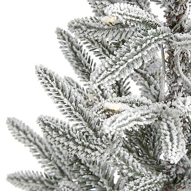 nearly natural 3-ft. Flocked Manchester Spruce Artificial Christmas Tree