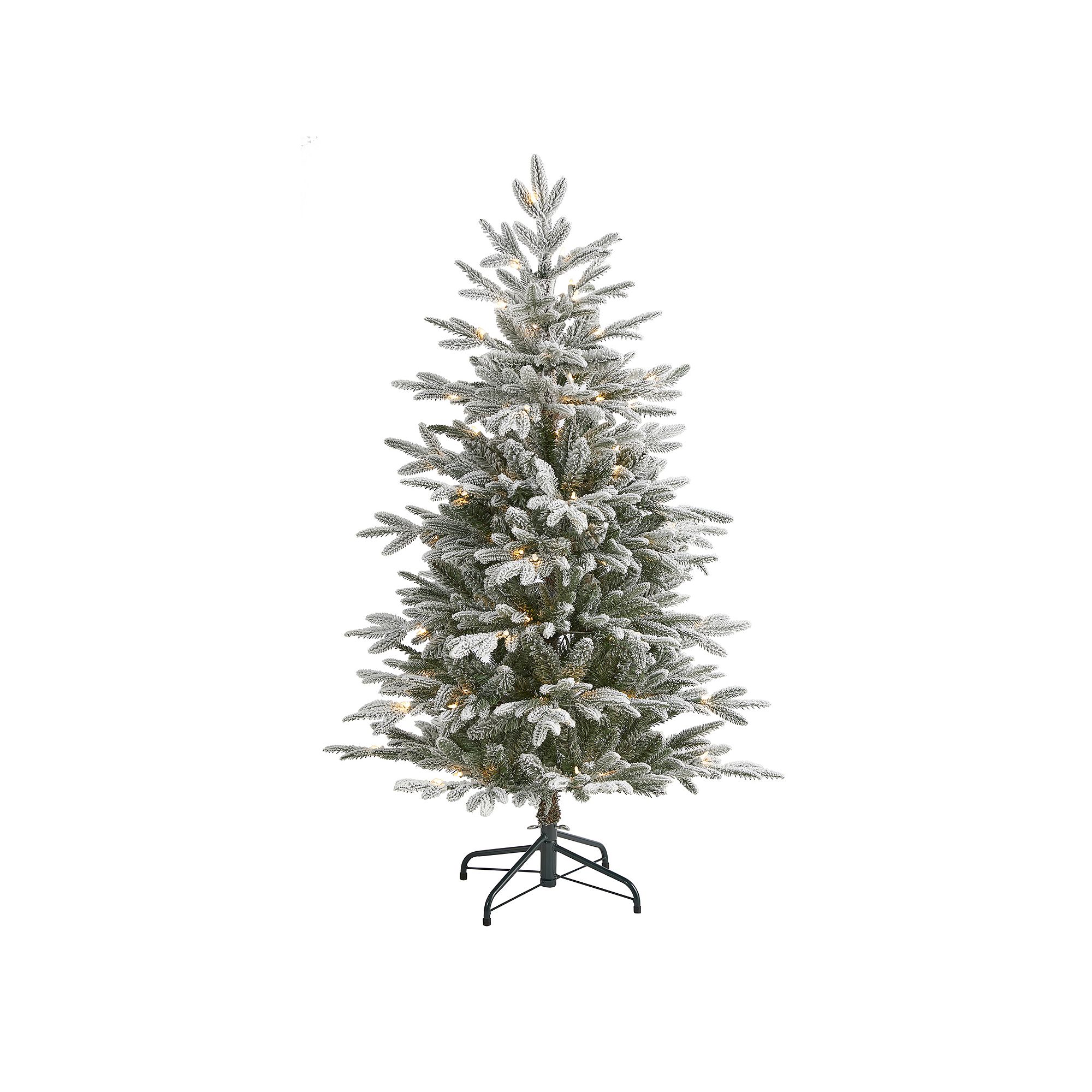 nearly natural 4.5-ft. Flocked Manchester Spruce Artificial Christmas Tree,