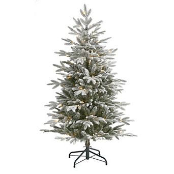 nearly natural 4.5-ft. Flocked Manchester Spruce Artificial Christmas Tree