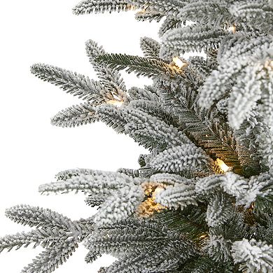 nearly natural 4.5-ft. Flocked Manchester Spruce Artificial Christmas Tree